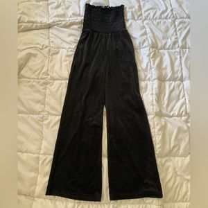 Juicy Couture black velour strapless jumpsuit
